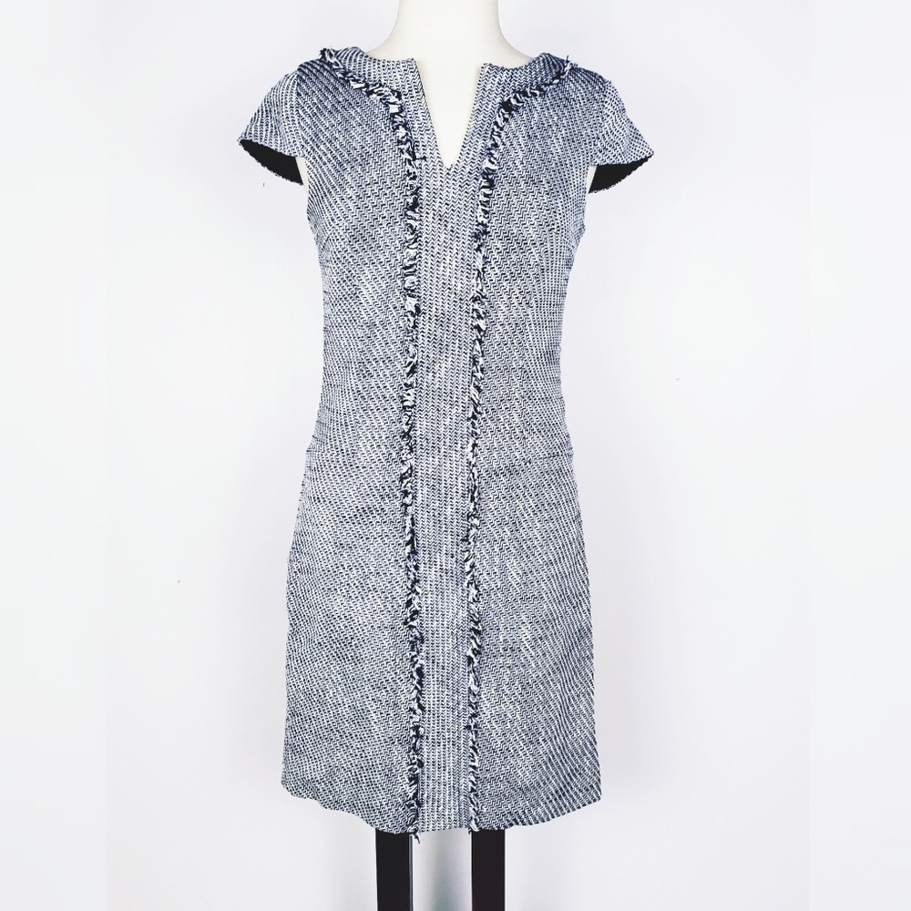 Karl Lagerfeld NWOT navy/ white tweed dress, sz 2